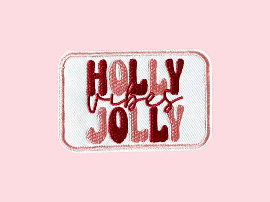 Holly Jolly Vibes Embroidered Small Hat Patch