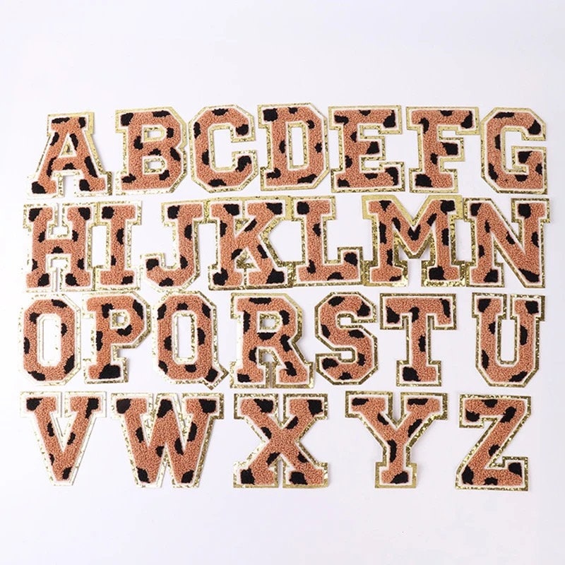 3.12" Leopard Print Chenille Letter Patches
