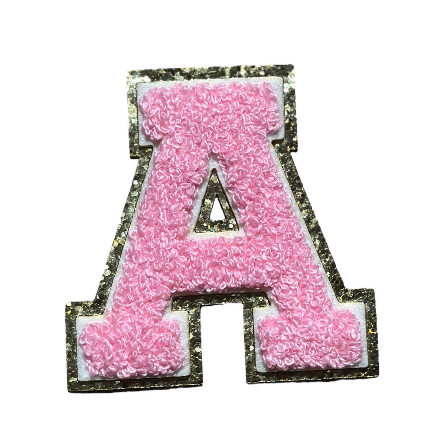 3.12" Light Pink Chenille Letter Patches