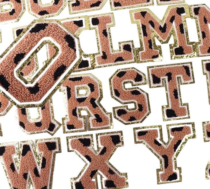 3.12" Leopard Print Chenille Letter Patches