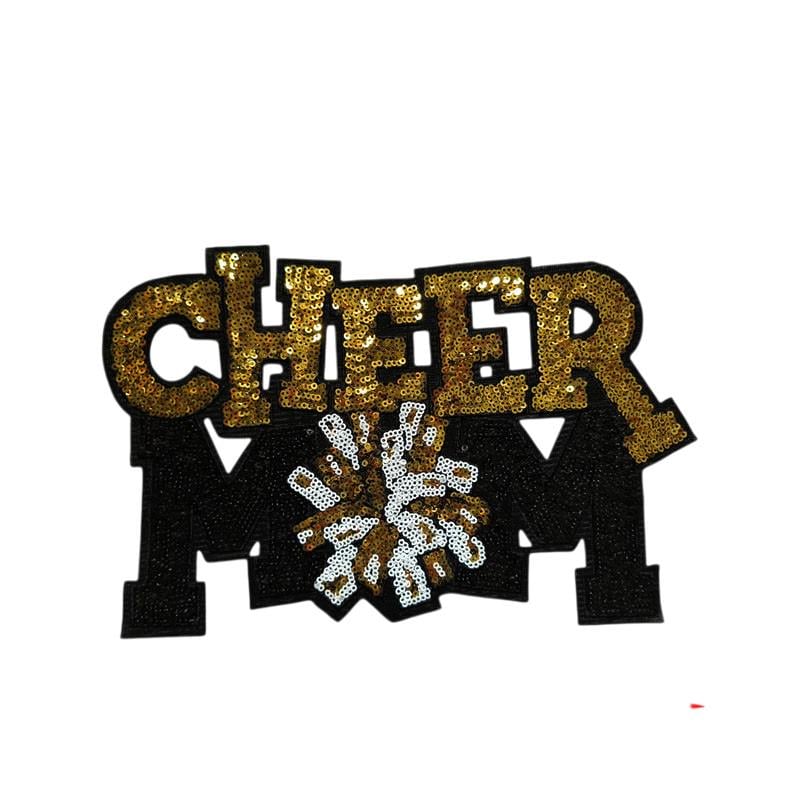 CHEER MOM Sequin Iron On Patch