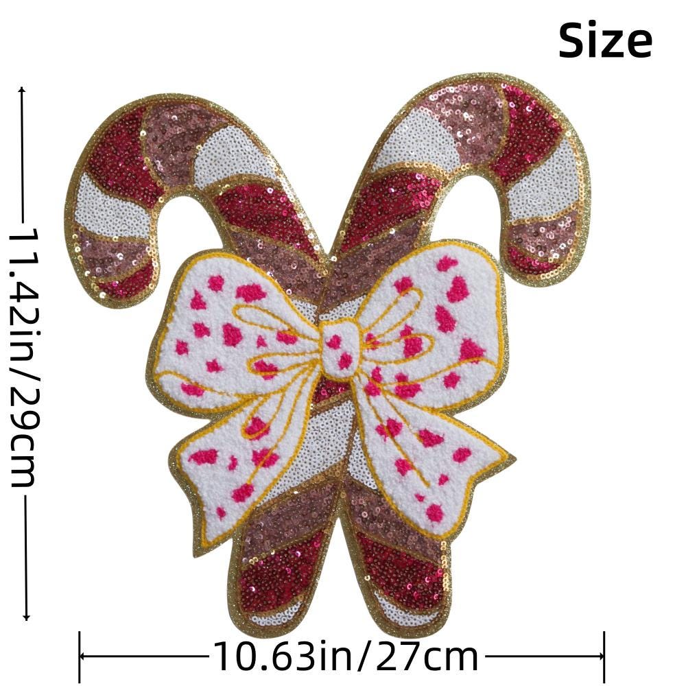 Sequin Bow Candy Cane