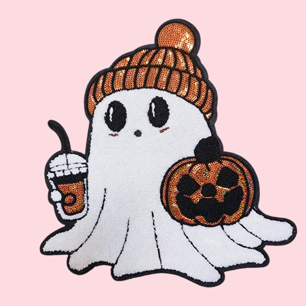 Halloween Iron On Patches, Sequin Chenille Halloween Fall Patches