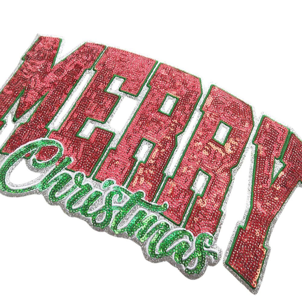 Merry Christmas Sequin Patch