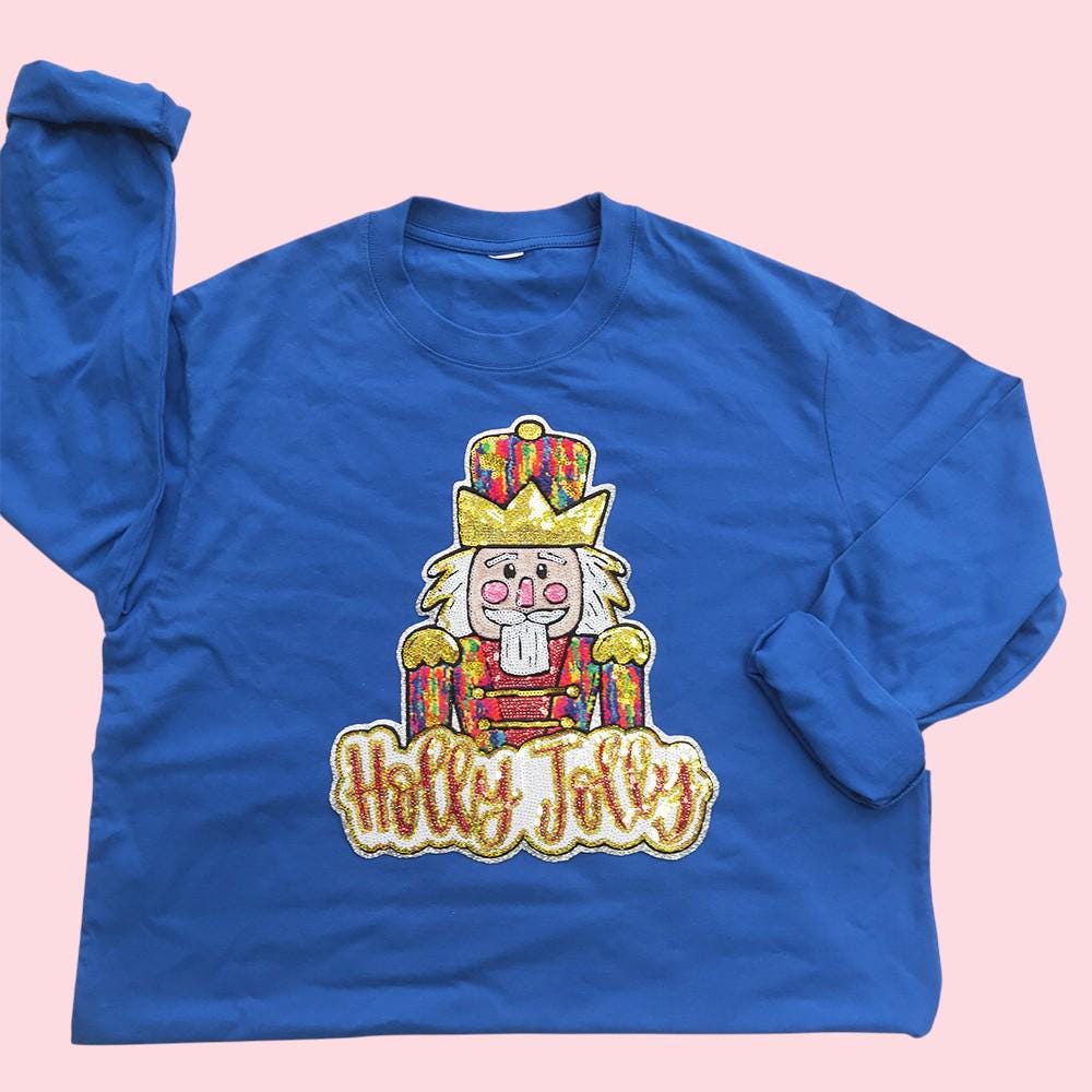 Holly Jolly Nutcracker Sequin Iron On Patch