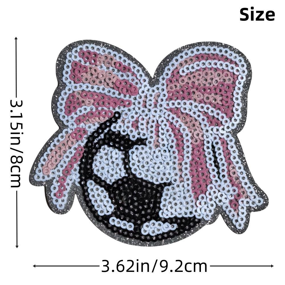 Sequin Soccer Ball Bow Patch