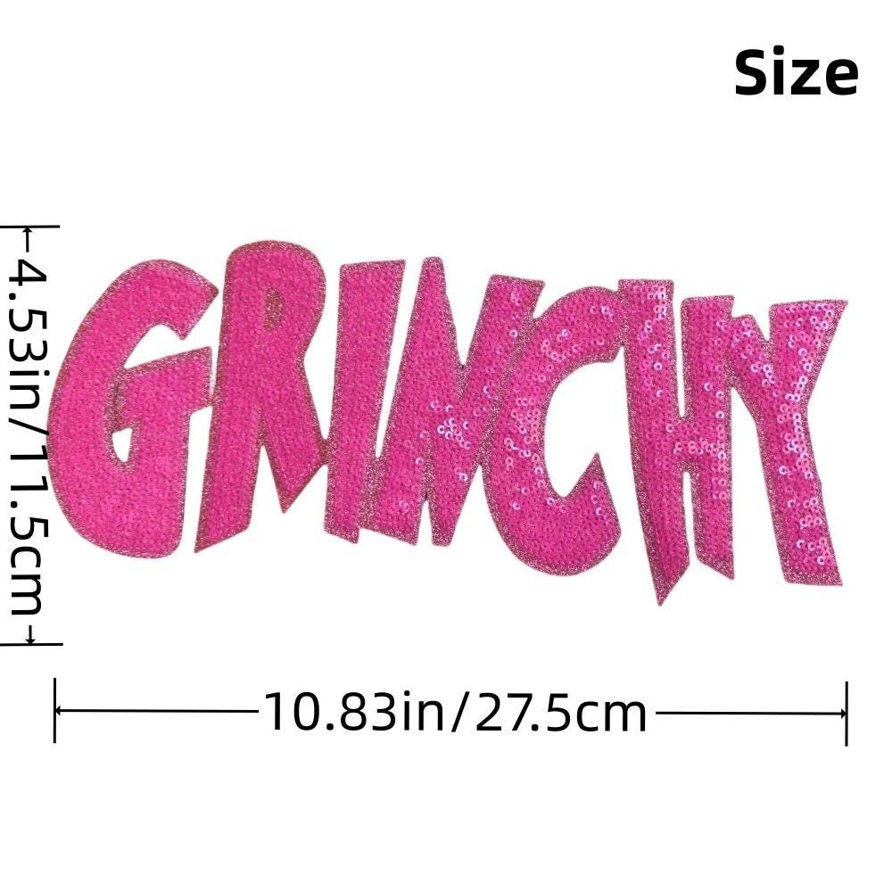 Grinchy Sequin Holiday Iron On Patch