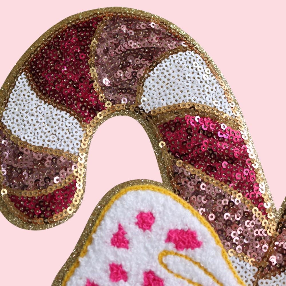 Sequin Bow Candy Cane