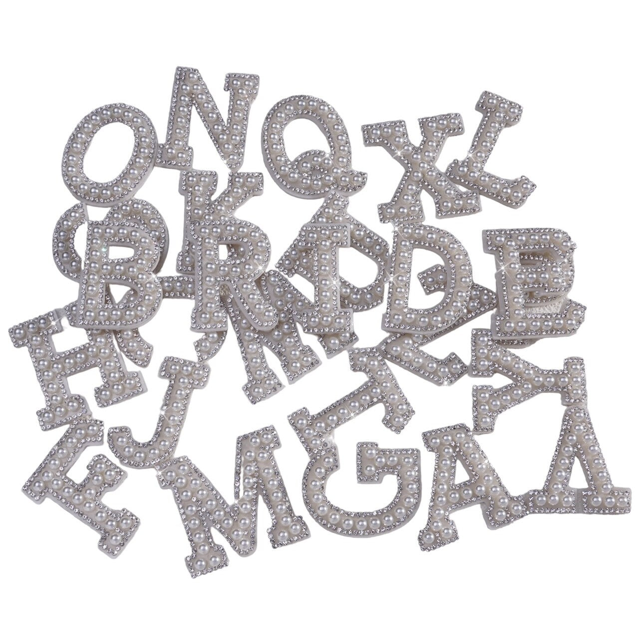 Rhinestone Pearl Embellished Letters