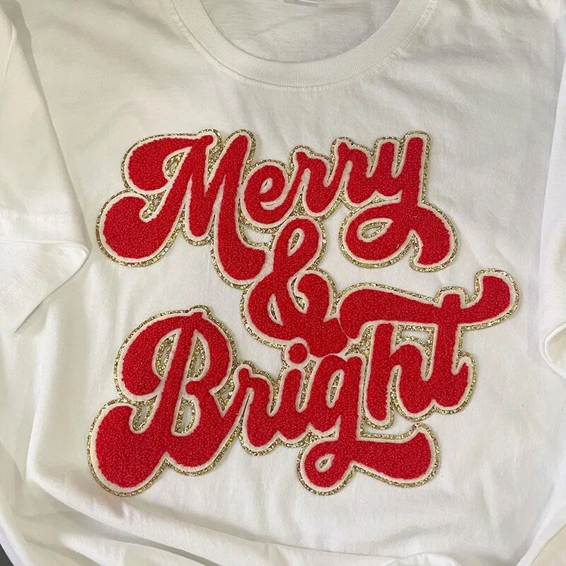Merry & Bright Chenille Christmas Patch