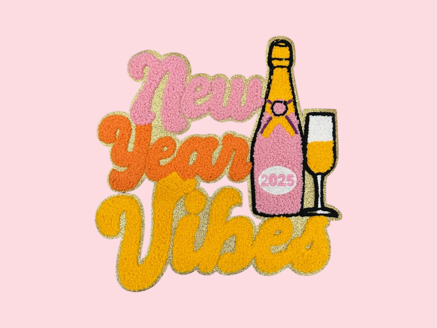 New Year Vibes Chenille Iron On Patch