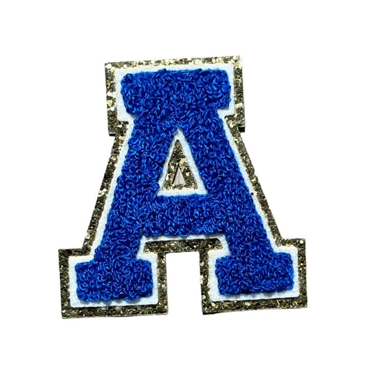 royal blue large 3.12" iron on chenille letters