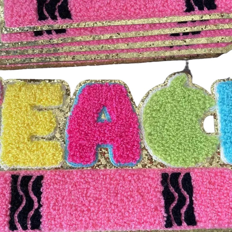 TEACH Iron On Chenille Patch