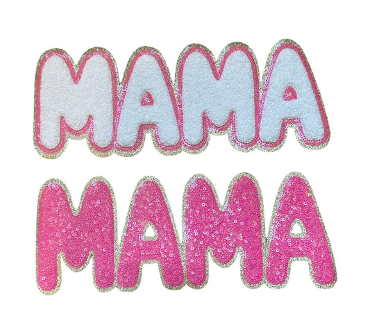 MAMA Large Sequin Chenille Patch