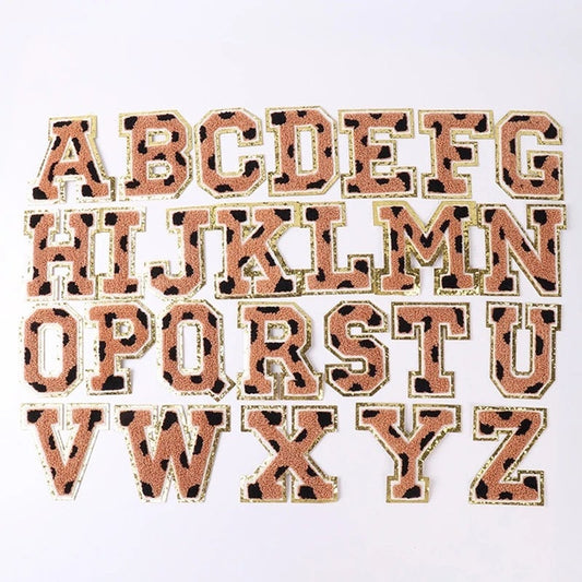3.12" Leopard Print Chenille Letter Patches