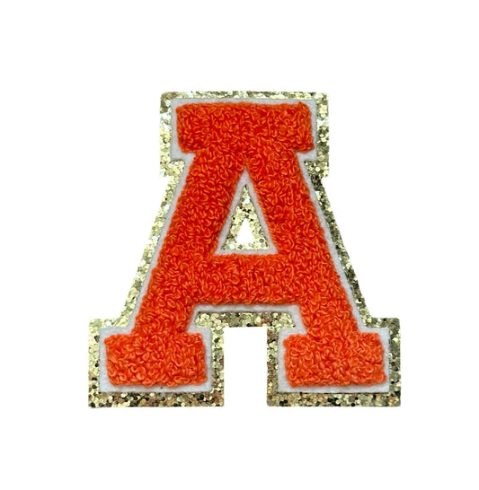 3.12' Orange Chenille Letter Patches