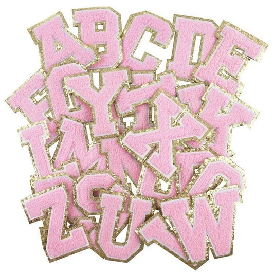 3.12" Light Pink Chenille Letter Patches