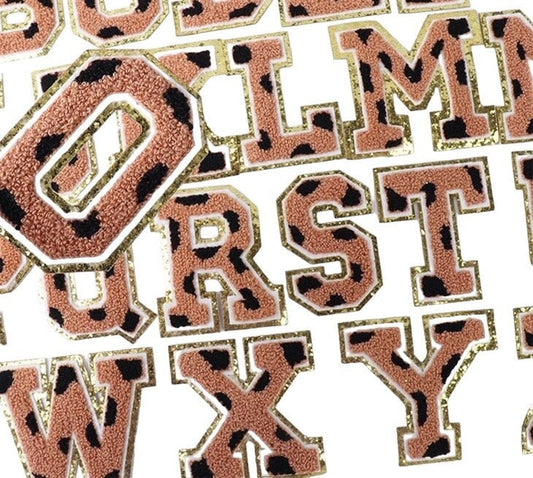 3.12" Leopard Print Chenille Letter Patches