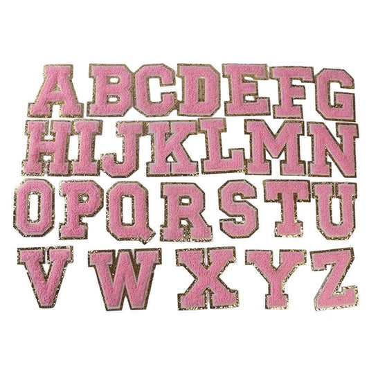 3.12" Light Pink Chenille Letter Patches