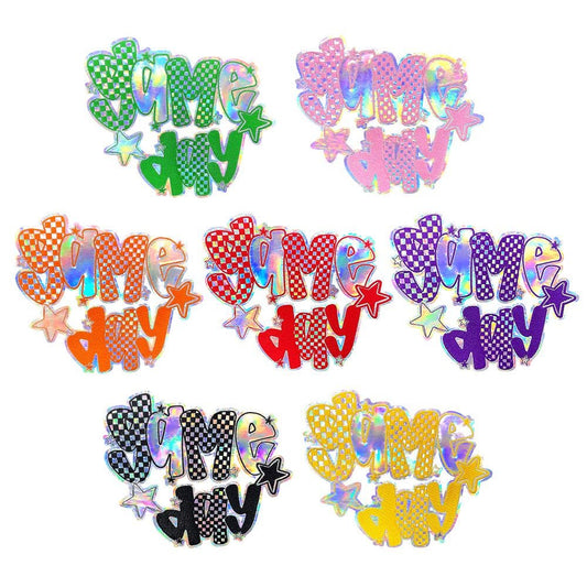 GAME DAY Checkered Holographic Embroidered Patch