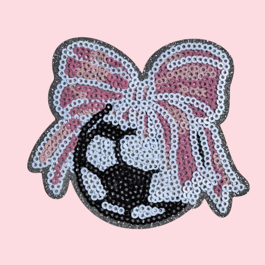Sequin Soccer Ball Bow Patch