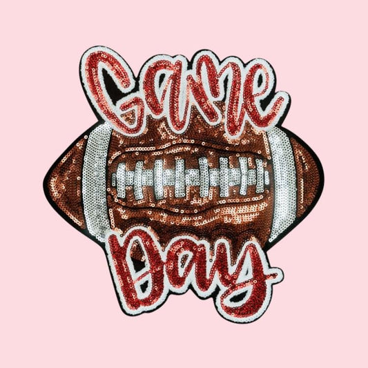 Game Day Football Sequin Iron On Patch