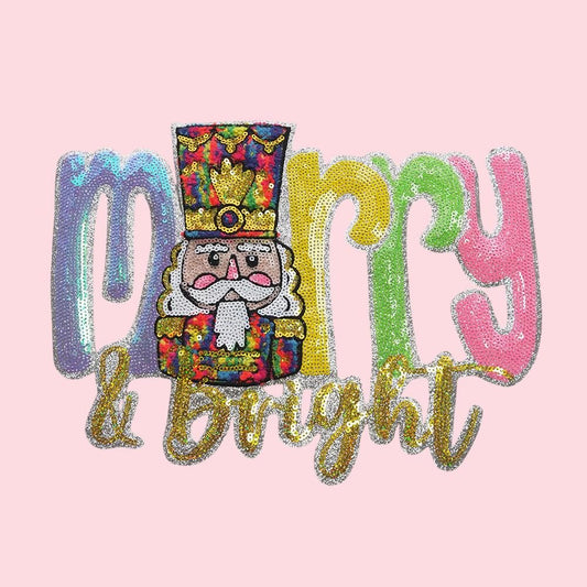 Merry & Bright Nutcracker Sequin Patch