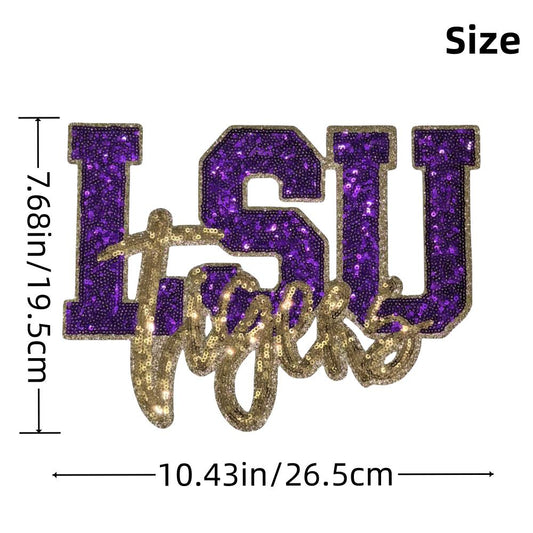 LSU Tigers Sequin Iron On Patch