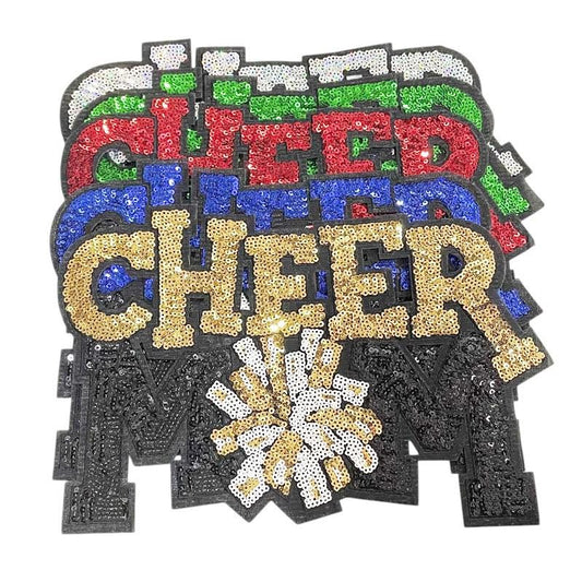 CHEER MOM Sequin Iron On Patch