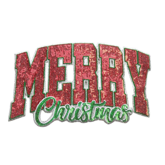 Merry Christmas Sequin Patch
