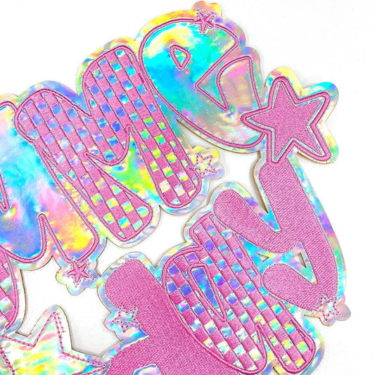 GAME DAY Checkered Holographic Embroidered Patch