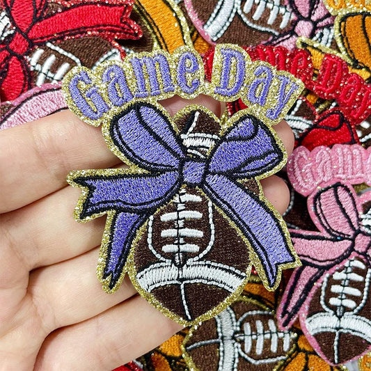 Game Day Football Bow Patch