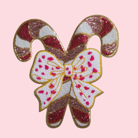 Sequin Bow Candy Cane