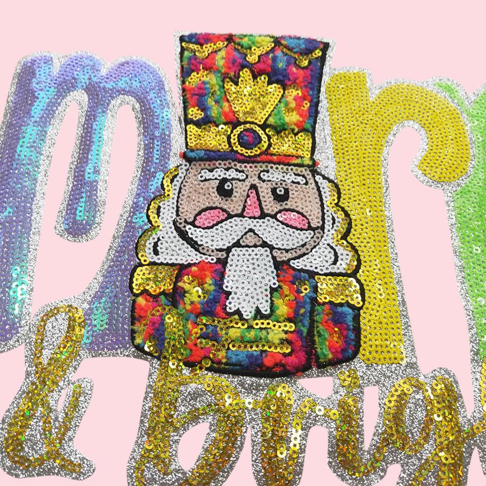 Merry & Bright Nutcracker Sequin Patch