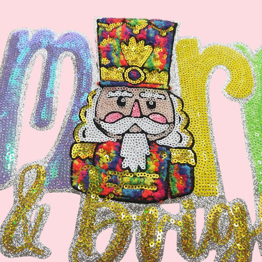 Merry & Bright Nutcracker Sequin Patch