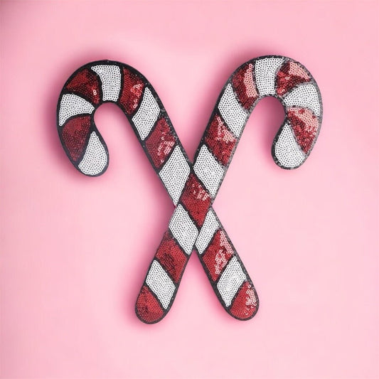 Candy Cane Sequin Patch