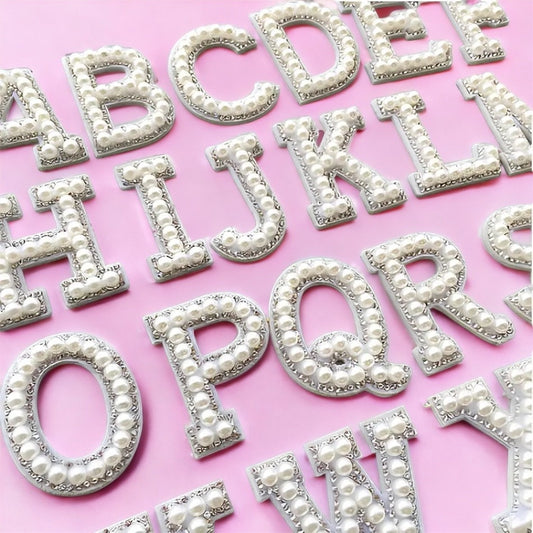 Rhinestone Pearl Embellished Letters