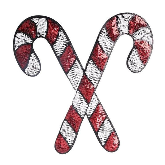 Candy Cane Sequin Patch