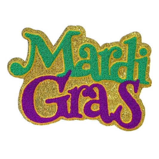 Mardi Gras Glitter Chenille Patch