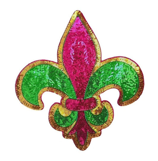 Sequin Fleur De Lis Mardi Gras Patch