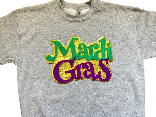 Mardi Gras Glitter Chenille Patch